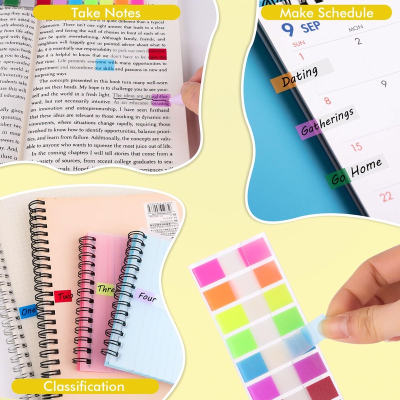 1000 Pcs Transparent Sticky Notes – Clear Sticky Note Tabs