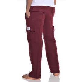 Pro Club Men's Heavyweight Fleece Cargo Pants,Maroon, X-Small