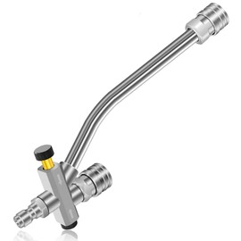 Pressure Washer Extension Wand Dual-Connector Tool, 1/4 Inch Quick Connect Switch Double Tip Attachment for Foam Cannon, Power Washer Extension Cleaner Accessory for Home, Boat and Car Washing