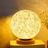 LED Bedside Table Lamp Dimmable 3W Creative USB Rattan Ball