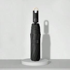 NEW UV Protection Automatic Open and Close Folding Umbrella with Ring Hook for Easy Hanging and Storage, Easy Portable Umbrella for Men and Women, Travel, Parade, Sun Protection (Black)