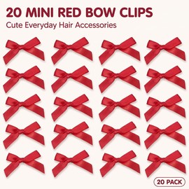 20 Pcs Mini Bow Hair Clips Red Alligator Clips for Girls Women and Toddlers 20 Pieces 20 Pieces Red Mini Hair Clips with Bow Cute Hair Clips