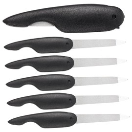Baluue 6pcs Folding Nail Files Set Metal Nail Art Tools for Fingernail Trimming Polishing Portable Manicure Kit