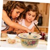 Mobestech Retro Enamel Mixing Bowl Lard Oil Storage Canister Decorative