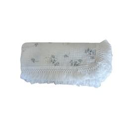 Generic 100% Muslin Fringe Swaddle Blanket | Receiving Blanket, Baby, White, JB001