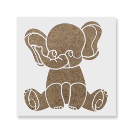 Stencil Revolution Baby Elephant Stencil - Durable & Reusable Mylar Stencils - 8"x8"