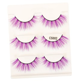 Baluue Set of 3 Pairs False Eyelashes 3d Makeup Lashes Dense and Natural for Lady Material Chic Look