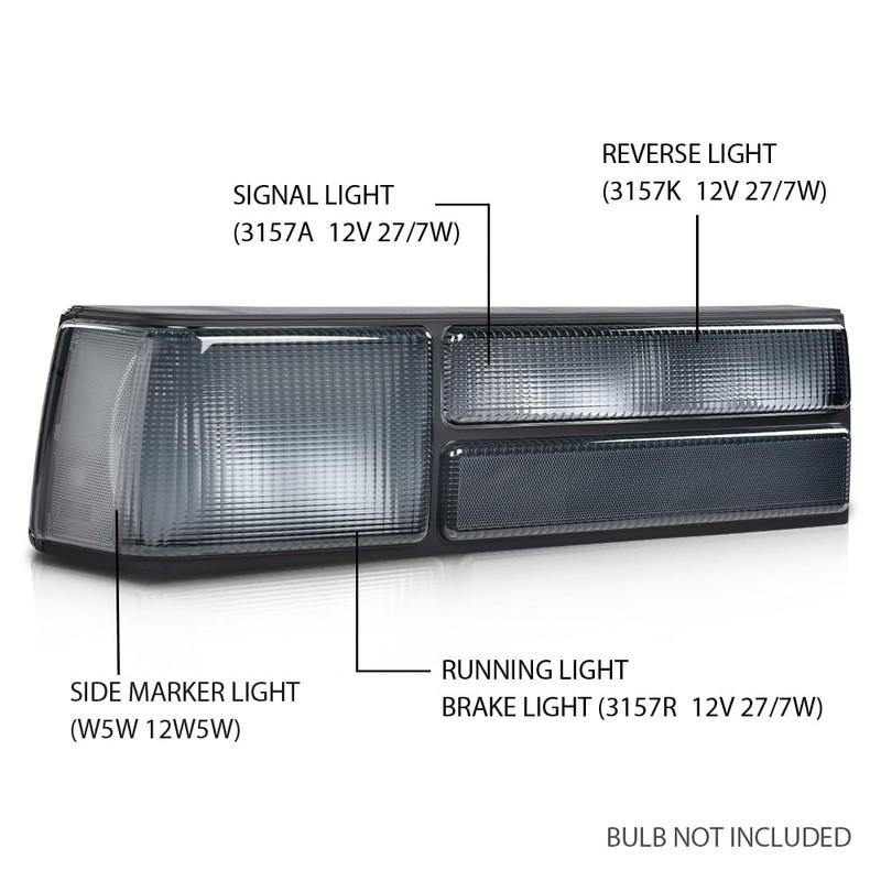 CROSSDESIGN Tail lights Assembly Compatible with 1987-1993 Ford Mustang Rear