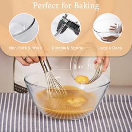 Ajrwiiy Large Glass Bowl for Sourdough Bread Making, 4.7 Quart Glass Mixing Bowl for Sourdough Bread with Lid, Clear Breads Proofing Bowl with Covers, Ideal for Kitchen, Storage