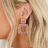 EVER FAITH Rhinestone Earrings Austrian Crystal Geometric Statement Earrings Iridescent