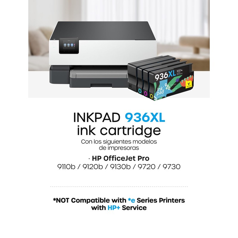 936XL 936 Ink Cartridges Combo Pack (4-Pack) Replacement for HP