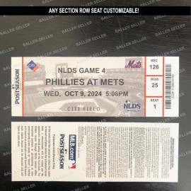2024 NL Division Series Souvenir Ticket Phillies Mets NLDS Customizable! - Game 4