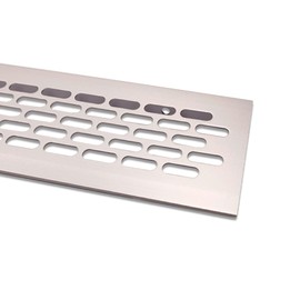Ventilation Grille Aluminium | 80 mm x 245 mm | Colour: Brushed Stainless Steel | Ventilation Grille Aluminium | Web Plate | Ventilation Grille | Heating Grille | Ventilation Grille