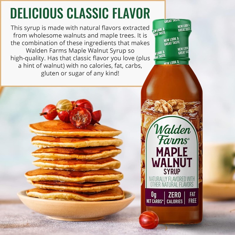 Walden Farms Maple Walnut Syrup – Perfect for Pancakes, Waffles,