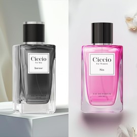 CICCIO Intense & Sin Eau De Parfum Gift Set for Men & Women, Long-Lasting Luxury Fragrance, Amber, Citrus & Vanilla Notes, Premium Perfume for Summer, Pack of 2 (100ml Each)