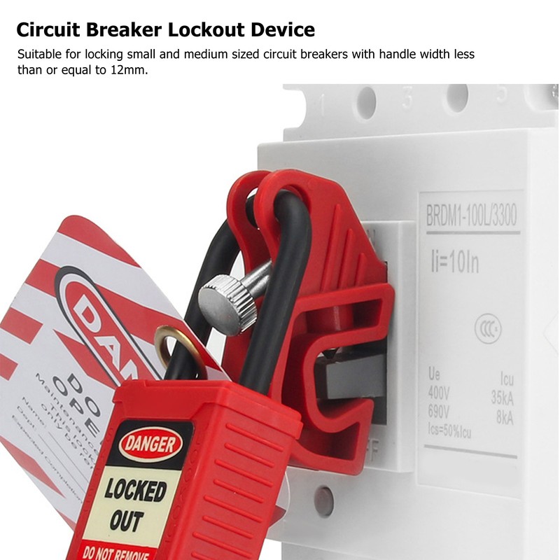 Circuit Breaker Lockout Device Brass 25mm Shackle Nylon Padlock for
