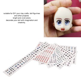 Pegatinas de Ojos de Muñeca, 7 Hojas de Pegatinas de Boca de Muñeca, Estilo Surtido Duradero para Manualidades de Arcilla