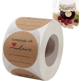 Jam and Jelly Jar Canning Labels for Mason Jars and More(2" Round 500/roll) with Lines for Writing- Jar Labels Jam, Jelly, and More