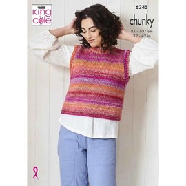 King Cole Ladies Chunky Knitting Pattern Womens Sweater & Tunic (6245)
