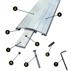 ½ High Commercial Door Aluminum Threshold Seal Kit 8'2" Length | Full Kit Fixings Included | GaraDry