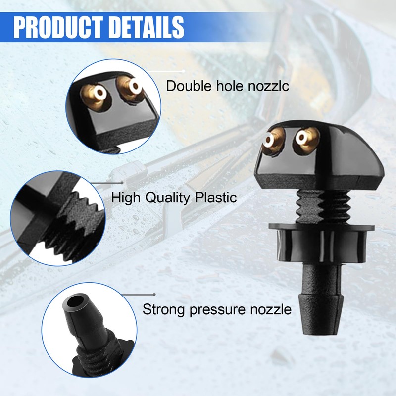 ZIMISI Car Front Windshield Washer Nozzles, Double-Hole Auto Wiper Water