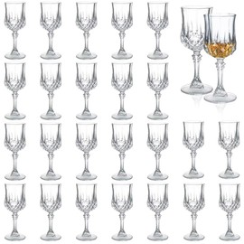Soopiiso Cordial Glasses,1.7oz/50ml,Shot Glasses Set of 24,shot glasses with stem/tequila shot glasses/Sherry glasses, Transparent