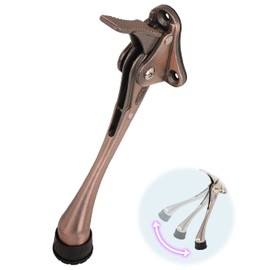 One Touch Kickdown Door Stopper, Door Holder, Heavy Duty Door Stops, Bottom of Door, Height-Adjustable Rubber Tips by HASHI (Antique Bronze 6 inch x 1pack)