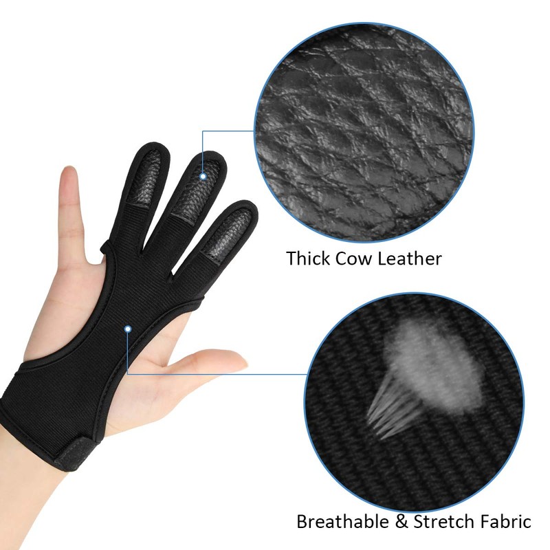 Coolrunner Archery Glove - Three Finger Leather Archery Protective Shooting
