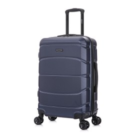 DUKAP SENSE Hardside Luggage with Spinner Wheels | 24 in Durable Lightweight Medium Checked Suitcase for Travel | Zipper Clouser Suit Case with Gel Handles and Trolley | Blue