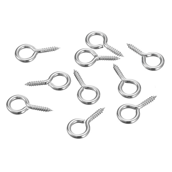 uxcell 15Pcs Eye Screws, 304 Stainless Steel 20x10mm Small Self