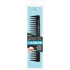 DONNA ANTI STATIC CARBON COMBS 7.5" WIDE TOOTH COMB Great for All Hair Type, Hair Styling Comb for Women, Men and Salon