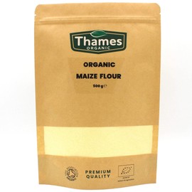 Organic Maize Flour 500g - 100% Pure & Natural Flour - No Additives, No Preservatives - Vegan, Non-GMO, Certified Organic - Great for Baking, Cooking - Thames Organic