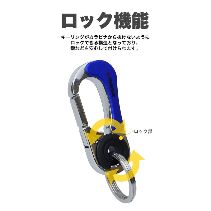 KOYOKOMA Carabiner, Double Ring, Locking Function, Key Ring, Hook, Fashion