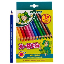 JOLLY X-Big Jumbo Colored Pencils; Set of 12, Perfect for Special Needs, Art Therapy, Pre-School and Early Learners, Multicolor (3099-0001)