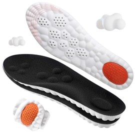 Plantillas de Comodidad 4D Cloud-Soft para Hombres - Plantillas Acolchadas de Espuma Viscoelástica con Almohadilla Amortiguadora de Talón - Plantillas