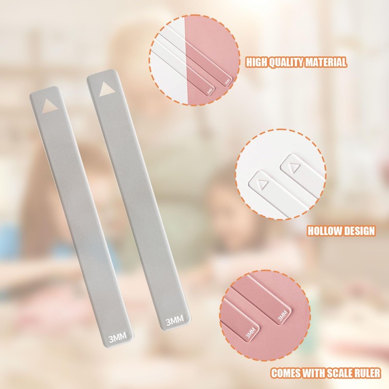 Clay Thickness Ruler,2PCS 2/3/4/5/6mm Acrylic Polymer Clay Rolling Depth Guide,Clay