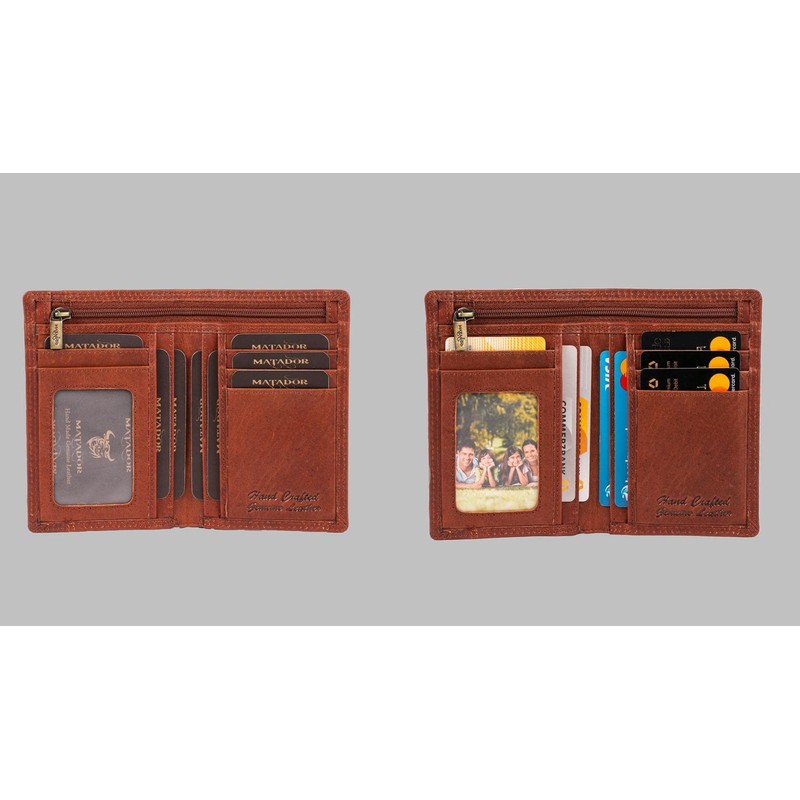 Protective Men's/Women's Unisex Leather Wallet Purse in Vintage Brown Wallet