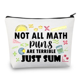 BDPWSS Math Teacher Makeup Bag Funny Math Lover Gift Not All Math Puns are Terrible Just Sum Makeup Bag Mathematics Math Gift (Math Just Sum)
