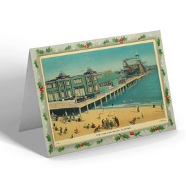 CHRISTMAS CARD - Vintage Essex - The Pier and Beach, Clacton