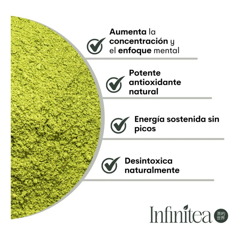 Matcha Orgánico Premium Polvo Antioxidantes Infinitea