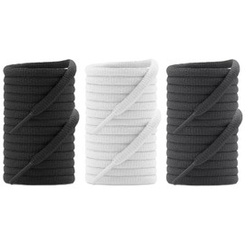 UamGlsob 3 Pairs Oval Flat Trainers Laces, 6mm Thin Shoestrings Shoelaces Replacement for Sports Running Skate Sneakers (Black+White+Gray, 54"/140cm)