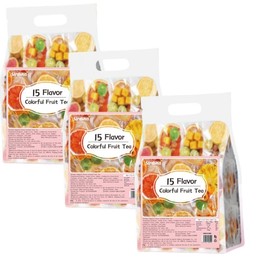 15 Flavor Colorful Fruit Tea  | Sweet & Tangy Burst of Natural Fruity Goodness – A Must-Have Refreshing Drink! Lemon Set Beverage - Specification: 3-PCS