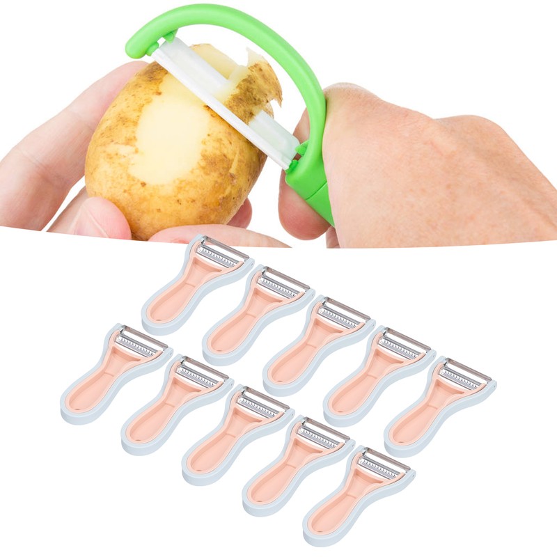 10Pcs 2 in 1 Kitchen Peeler Stainless Steel Potato Vegetable
