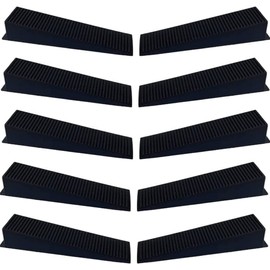 Door Stoppers Door Wedges - Pack of 10 - Black