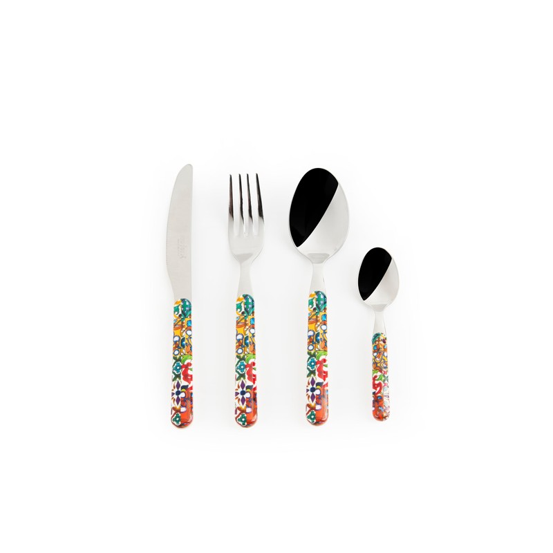 Excelsa Lisbon 16-Piece Stainless Steel Cutlery Set with Plastic Handle