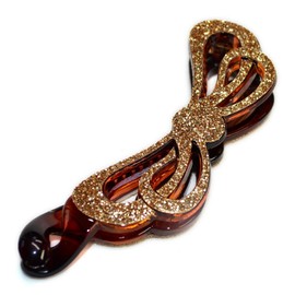 Viragio vi-0398gold Banana Clip, Large, Large Hair Clip, Ribbon, Simple, Hair Accessory, Hair Clip, Women's, Brand