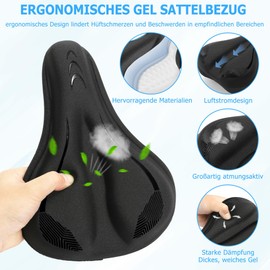 CDYWD Gel Bicycle Seat Padding for Men & Women, Thick & Soft Bicycle Seat Padding, Comfortable Saddle Cover Bicycle Padded, Bicycle Saddle Pad for Road Bike, Mountain Bike, Ebike, Exercise Bike