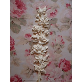 Bella Rosa Appliques Shabby & Chic ROSES & LEAVES STEM CENTER LG. Flex Furniture Applique Pediment