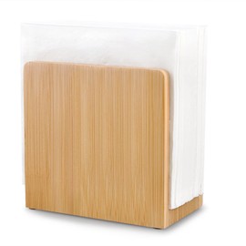 MOLEDINO Bamboo Paper Napkin Holders Stand for Tables,Small Wooden Tissue Napkin Holder Outdoor for Kitchen,Rusitic Vertical Napkin Dispenser Outside for Cocktail Bar Dinner Tabletop Cafe