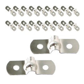 Ohamtes 20PCS 5mm(3/16") Pipe Band Clamps, 201 Stainless Steel Pipe Clamps, Two Hole Pipe Band Tension Clamps, U-Shaped Pipe Clips, Saddle Clamps